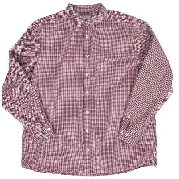 ROWM Red Dot Gingham Check LS Button Down Shirt Office Western Career XLT - Picture 1 of 11
